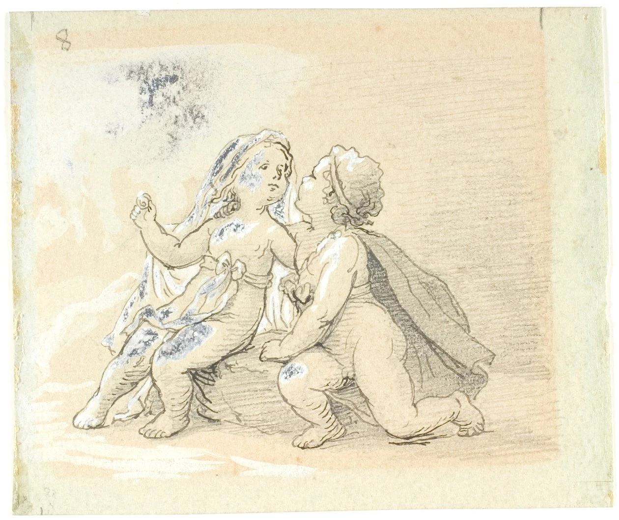 Vignetta con un ragazzo che propone a una ragazza - Statens Museum for Kunst